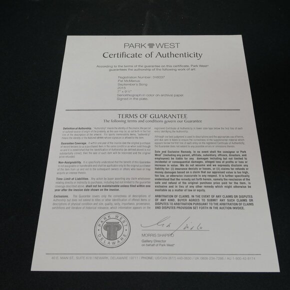 Pat McManus "Septembers Song" Elk Lithograph 7" X 9.5" with Park West COA - Picture 3 of 4